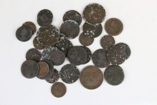 A Collection Of British 18th And 19th Century Copper Coins To Include King George II And King George