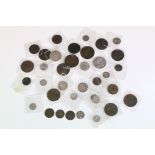 A collection of British Queen Victoria silver and copper coins to include half crown, florin,