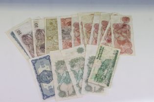 A Collection Of Eighteen British Banknotes To Include English And Scottish Examples Including One