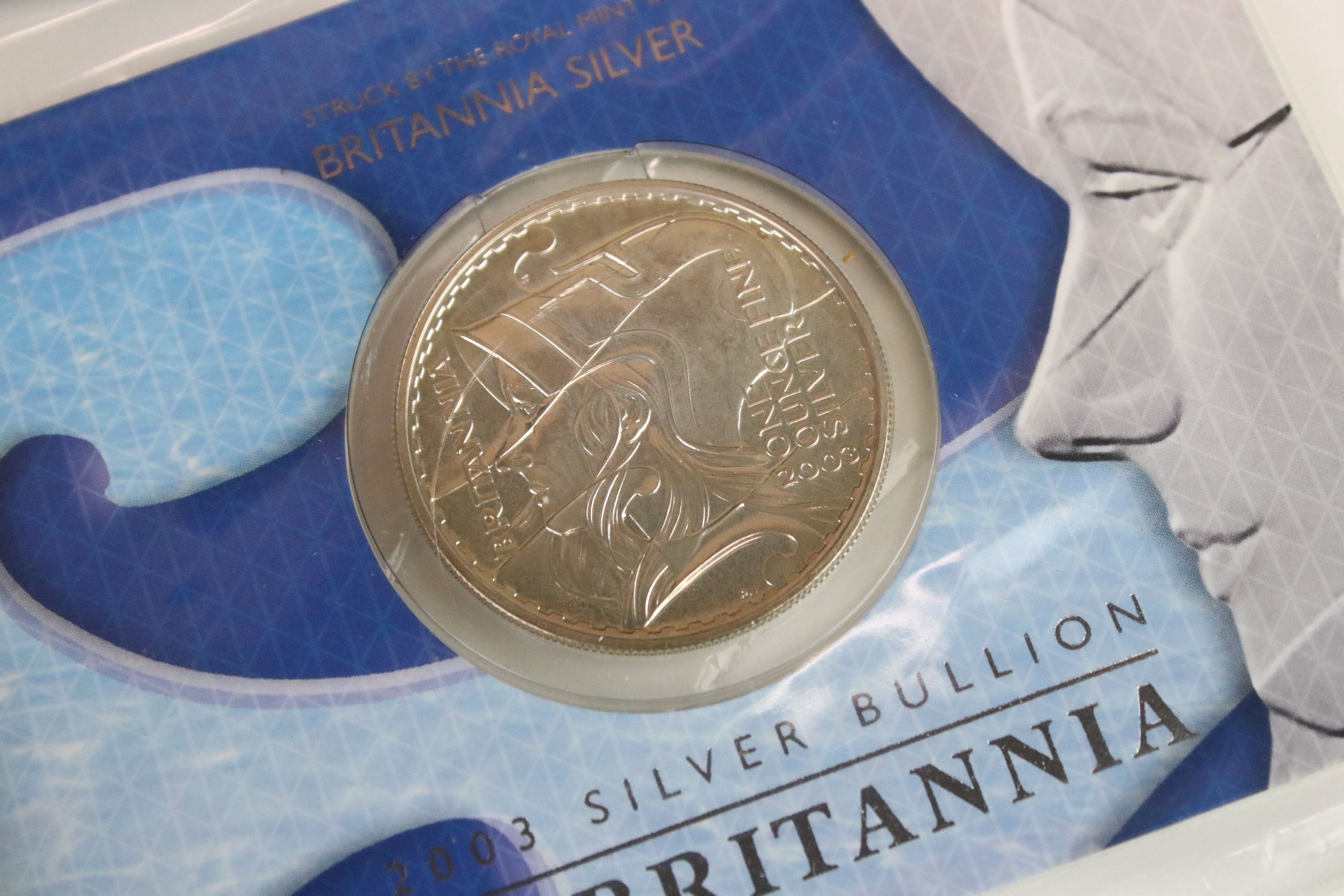 A Small Collection Of Royal Mint Uncirculated Coins To Include A 2003 Silver Bullion £2 Britannia - Image 6 of 6