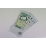 A Collection Of British Queen Elizabeth II Bank Of England £1 / One Pound Banknotes Comprising Of 10