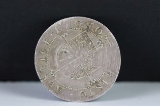 A British early Milled King Charles I Silver Sixpence