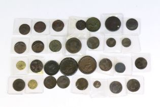 A collection of British King George III early milled copper coins to include Cartwheel examples