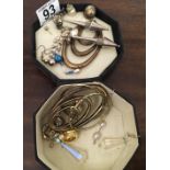 Assorted silver and gold plated items