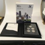 The Royal Mint Celebrating 50 years of the 50p a proof coin set containing 5 coins with documents