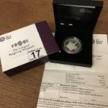 The Royal Mint the Longest reigning monarch 2015 £5 SILVER proof Pievfort coin with coa, box and