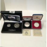 The Jubilee Monarch SILVER crown set, certificate of authenticity and box and 2 x SILVER Crowns both