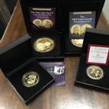 4 x boxed ltd edition collectors coins inc HRH Prince George + Pope john Paul 11 five crown coins