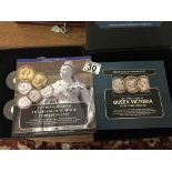 The Monarchs of Windsor 3p set box and certificate of authenticity and the 3 faces of Queen Victoria