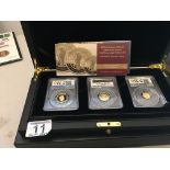 22ct GOLD Sovereign Deluxe set of 3 coins, 2020 Un-Known Warrior, 100th Anniversary struck on 11th