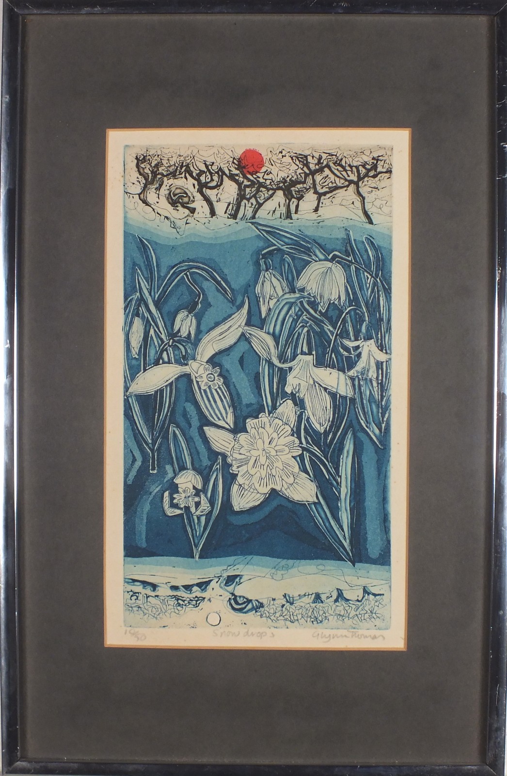 Glynn THOMAS (British b. 1946) Snow Drops, Coloured etching, Signed lower right, inscribed and - Image 2 of 3
