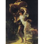 After Pierre-Auguste COT (French 1837-1883) L'orage (The Storm), Oleograph on board, 9.25" x 6.