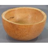 T E JONES (British 20th/21st Century) Spalted Cornish Beech Bowl, Signed to base, 10" (25cm ) diam.