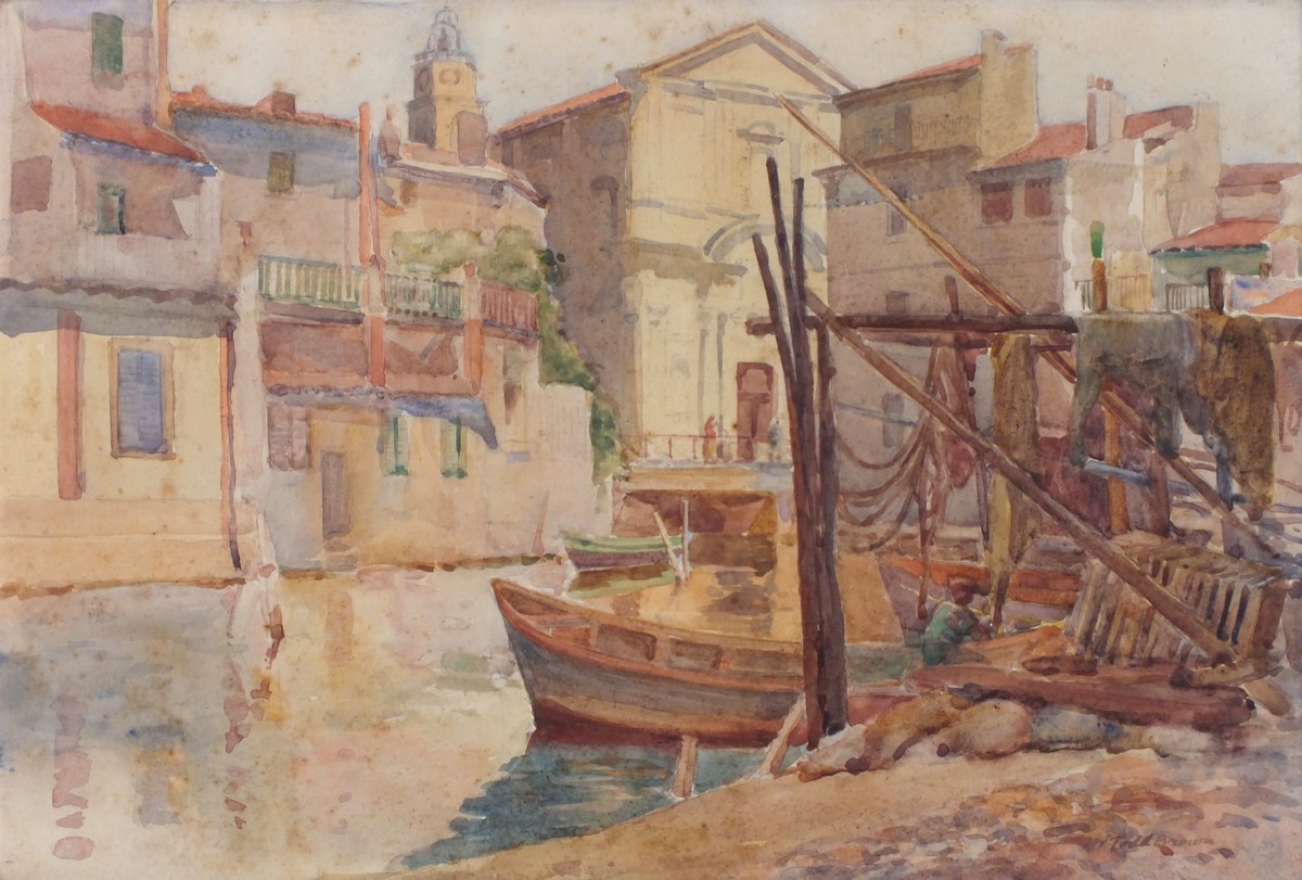 William TODD-BROWN (British 1875-1952) Venetian Backwater, Watercolour, Signed lower right, 9.75"