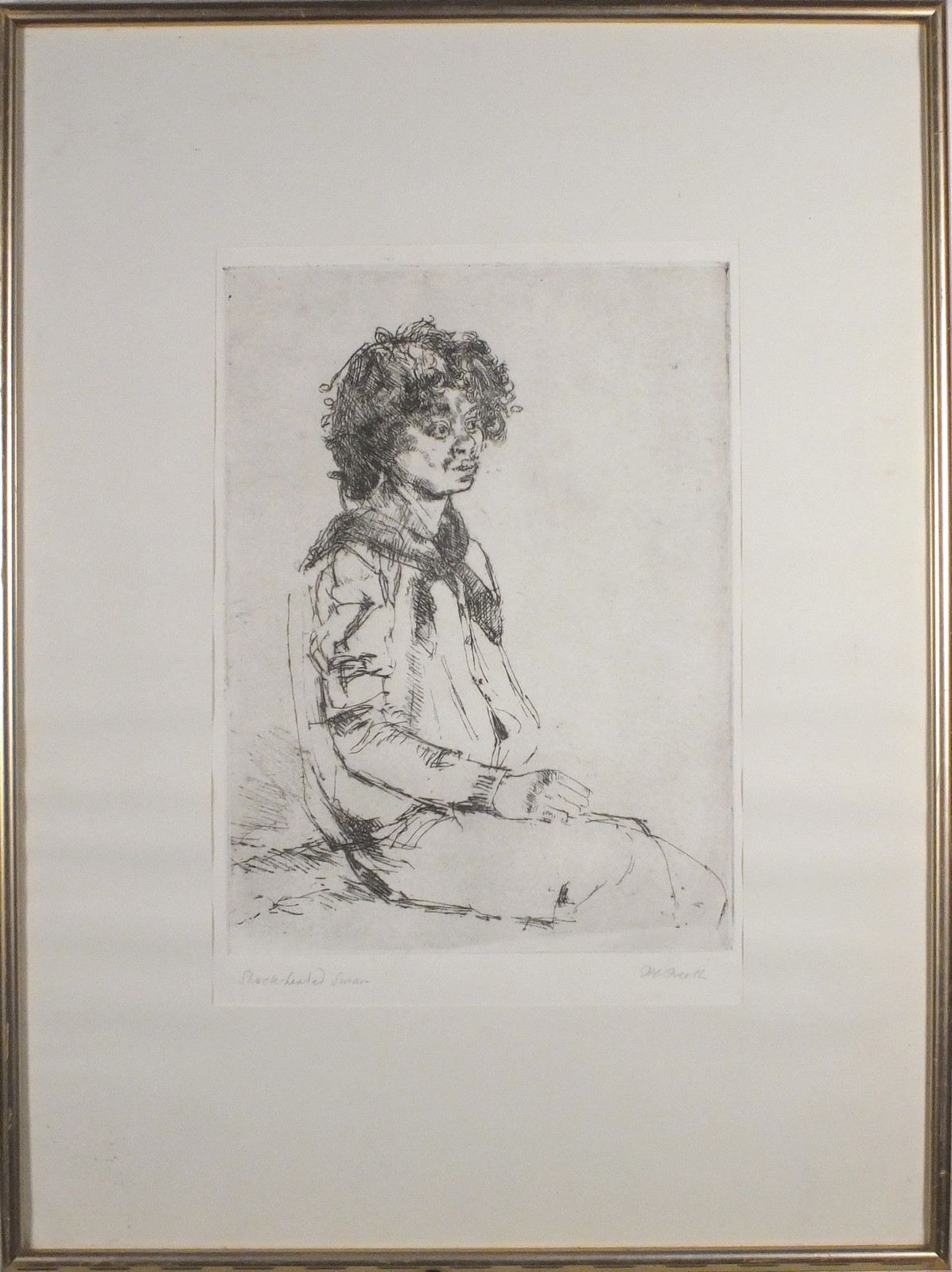 Hubert Andrew FREETH (British 1912-1986) Shockheaded Susan Etching, Signed lower right in pencil, - Image 2 of 3