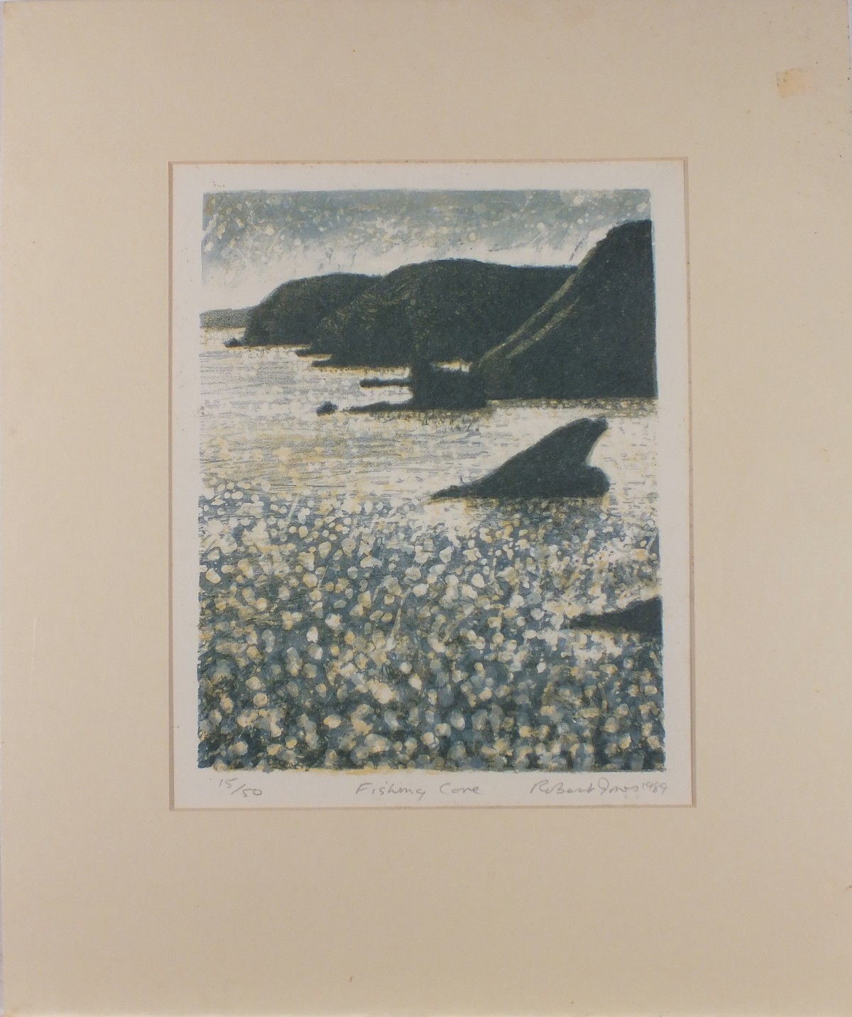 Robert JONES (British b. 1943) Fishing Cove, Limited edition print, Signed and dated 1989 lower - Image 2 of 2
