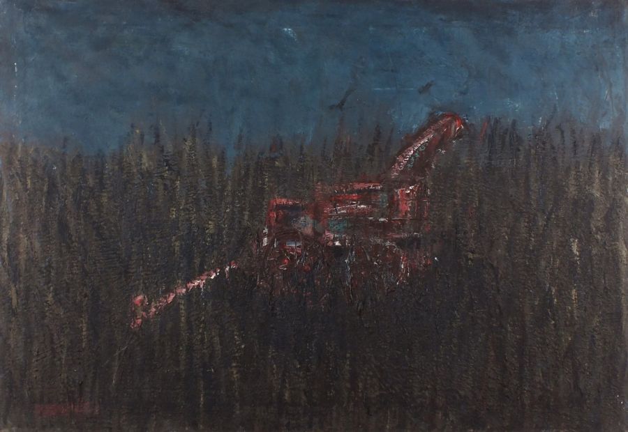 Julian DYSON (British 1936-2003) Abandoned Farm Machinery, Oil on canvas, Signed and dated '89 lower