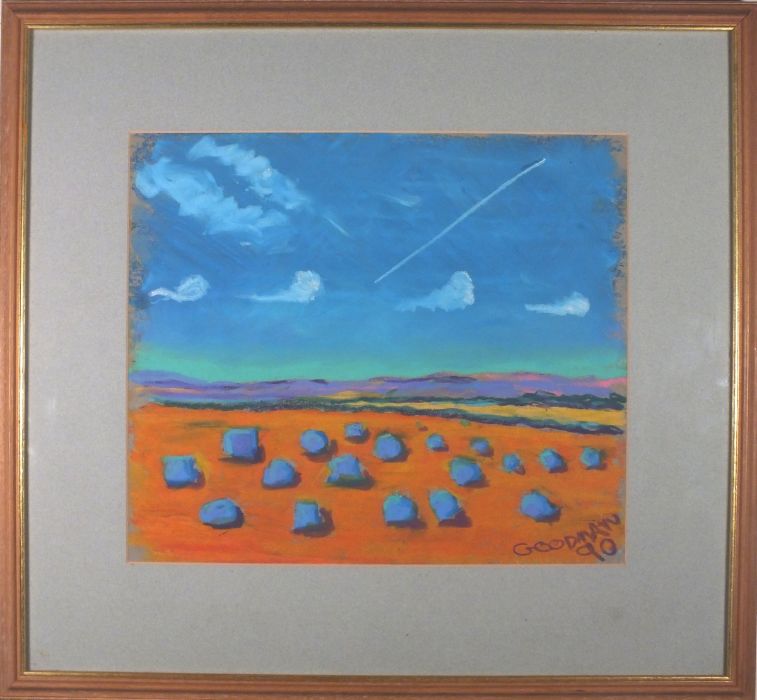 David GOODMAN (British 20th/21st Century) Autumn Fields, Pastel on paper, Signed and dated '90 lower - Image 2 of 3