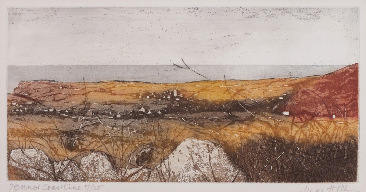 June HICKS (British b. 1935) Zennor Coastline, Etching, Signed, titled and number 17/25 in pencil to