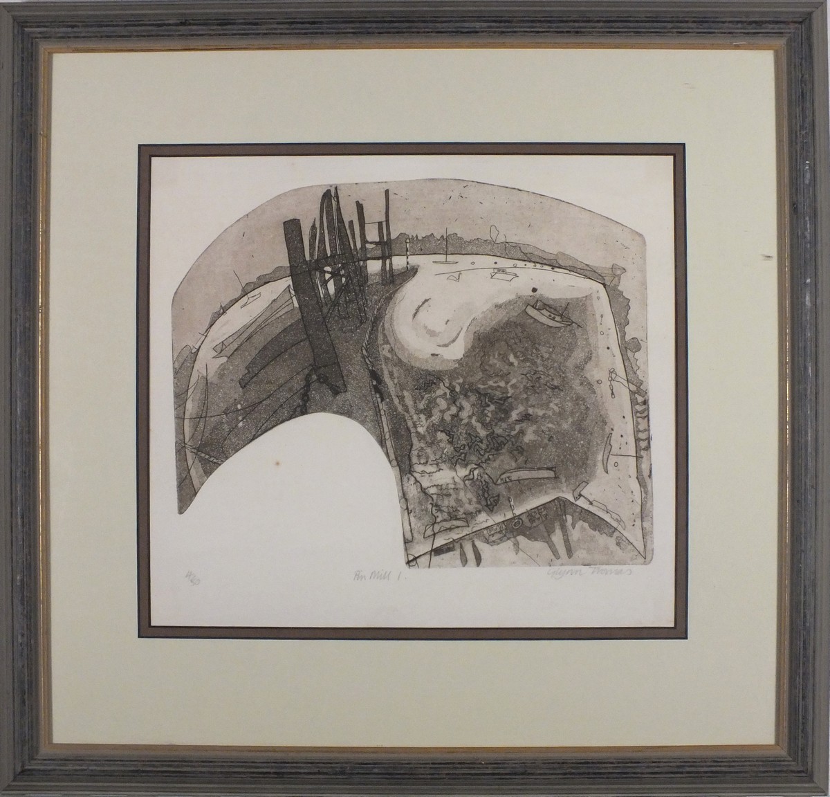 Glynn THOMAS (British b. 1946) Pin Mill I, Etching, Signed lower right, inscribed and numbered 4/50, - Image 2 of 3