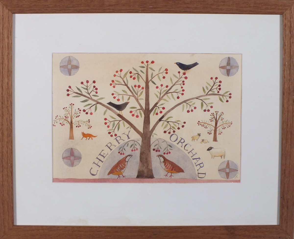 Rebecca COOMBES (nee WADINGTON) (British 20th/21st Century) Cherry Orchard, Watercolour, Signed - Image 2 of 3