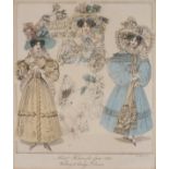 19th Century, Newest Fashions for June 1820, Walking and Carriage Dresses, Coloured print, 8.25" x