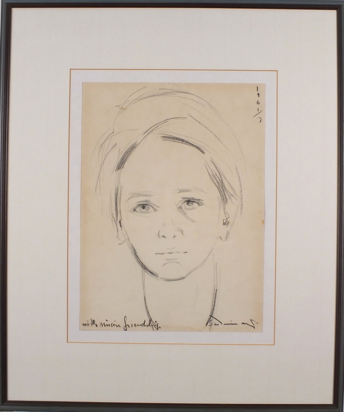 Italian School 20th Century Jean -portrait of a young woman, Pencil on paper, Indistinctly titled - Image 2 of 6