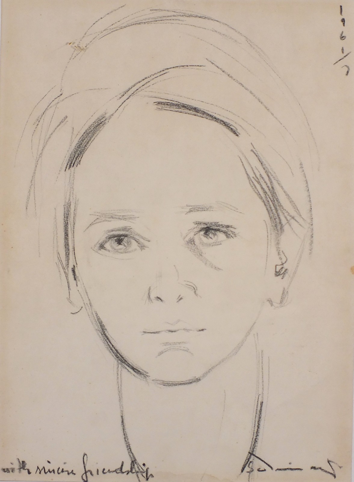 Italian School 20th Century Jean -portrait of a young woman, Pencil on paper, Indistinctly titled