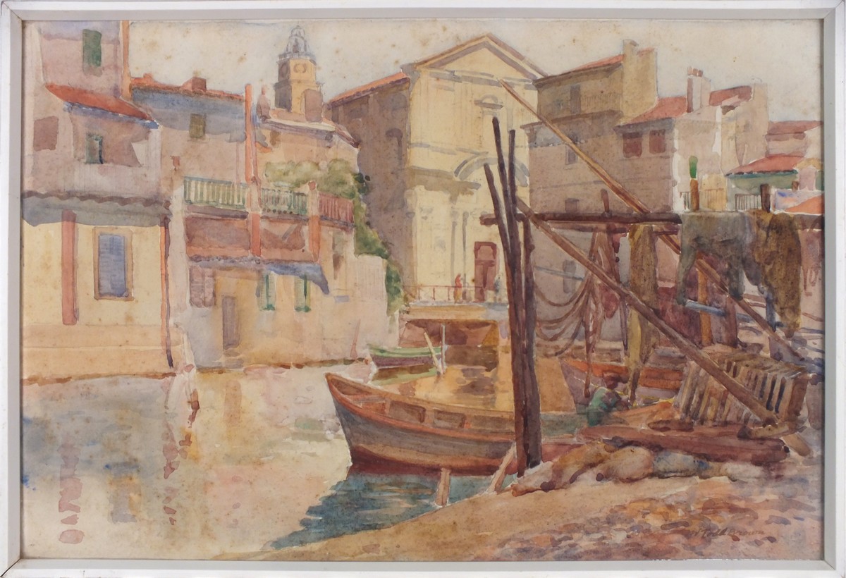 William TODD-BROWN (British 1875-1952) Venetian Backwater, Watercolour, Signed lower right, 9.75" - Image 2 of 3