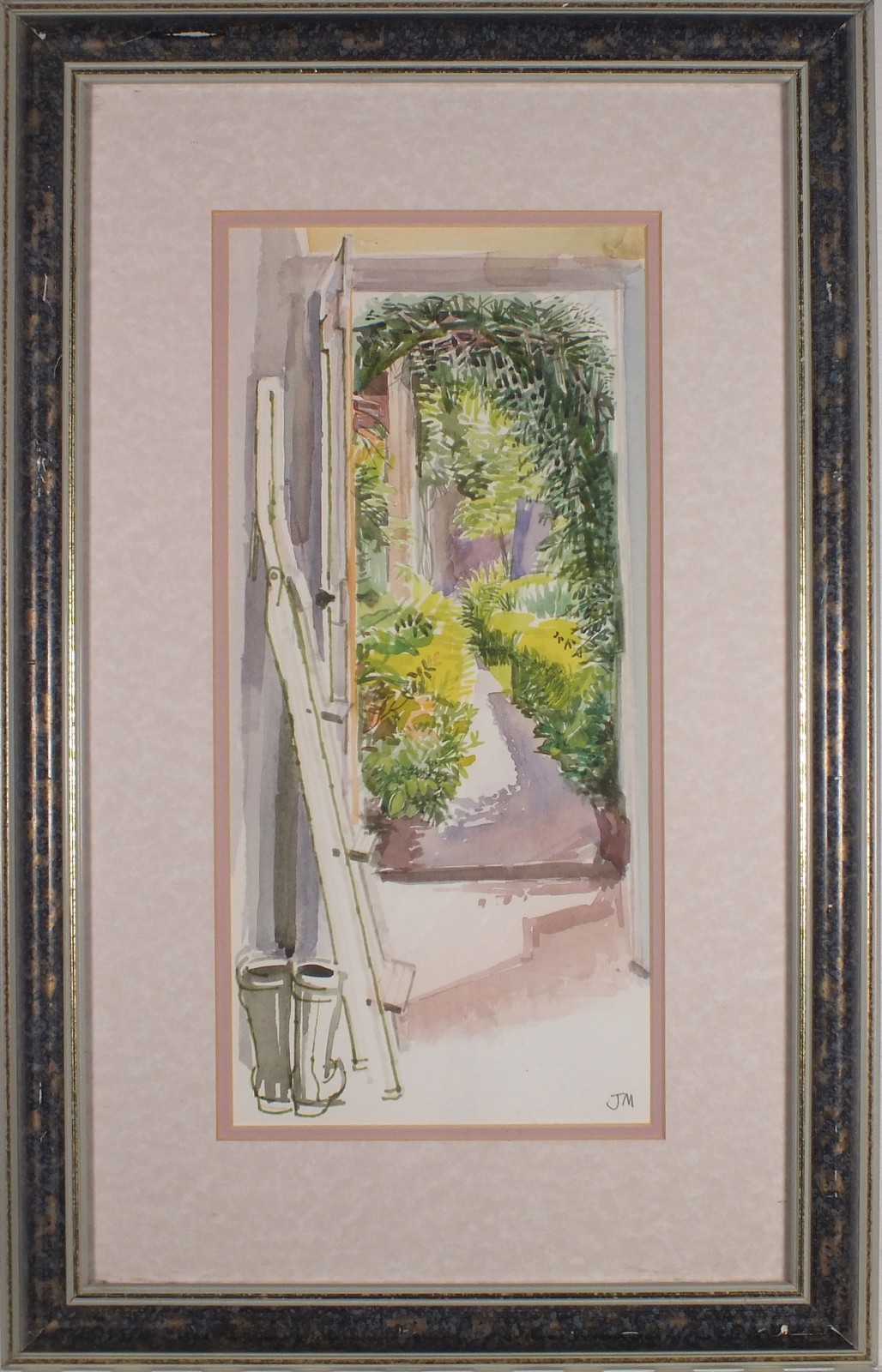 British School (Late 20th Century) Back Garden Retreat, Watercolour, Signed with initials JM lower - Image 2 of 3