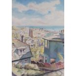 Gordon ARNOLD (British 1910-2005) St Ives Harbour Rooftops, Watercolour, Signed lower right, 21.5" x