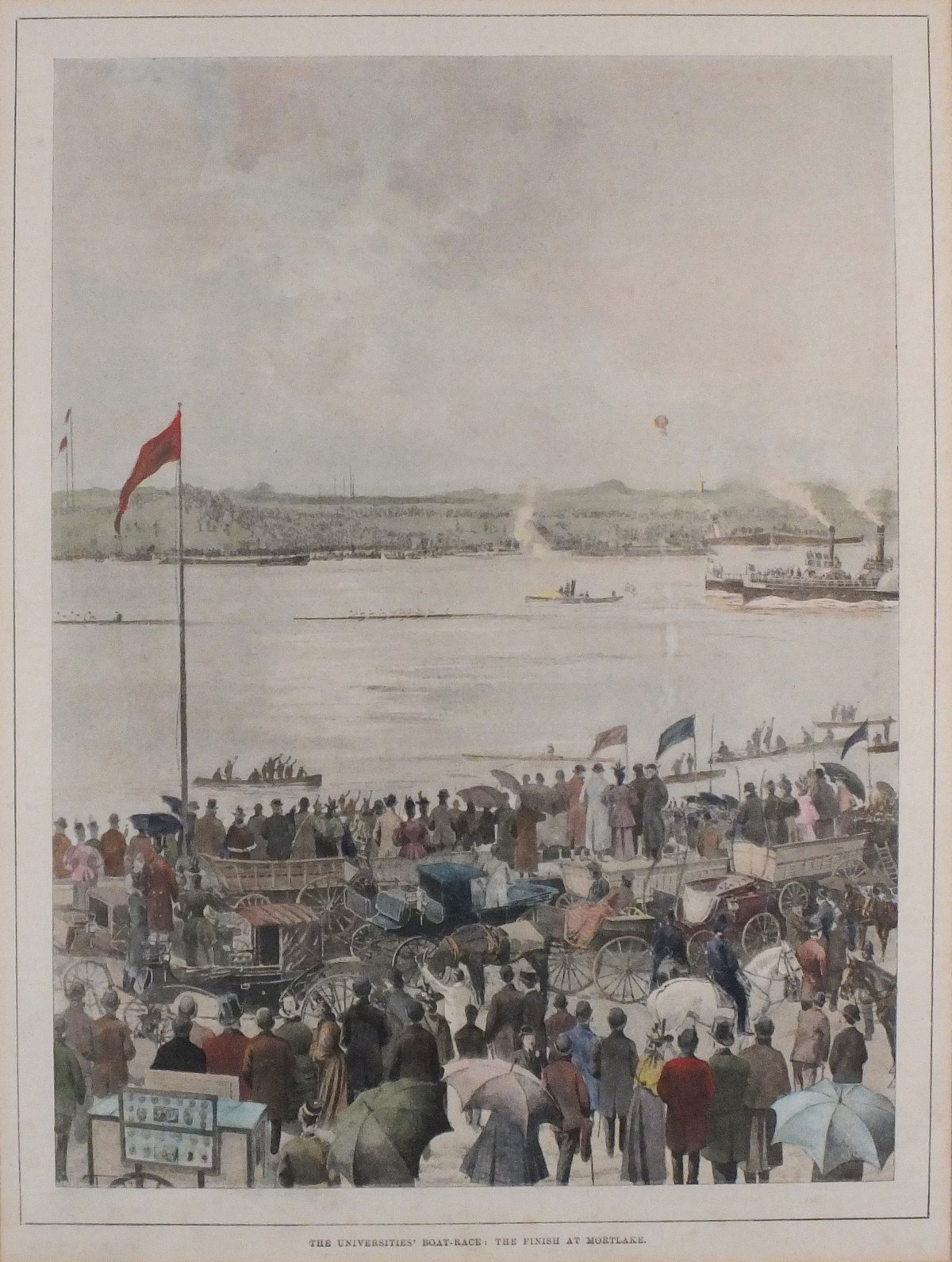 Late 19th / Early 20th Century, The Universities Boat-Race, The Finish at Mortlake, Coloured
