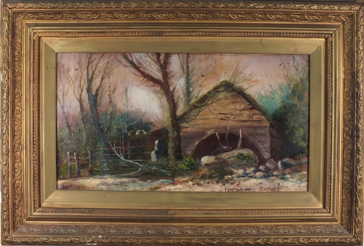 James M ARANDALE (British 19th Century) Lamorna Mill - Penzance, Oil on canvas, Signed lower left, - Image 3 of 4