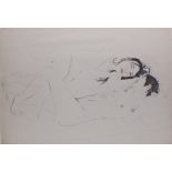Ishbel MYERSCOUGH (British b. 1968) Two reclining figures, Pencil drawing, 23" x 32.5" (58cm x 82cm)