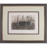 Glynn THOMAS (British b. 1946) Pin Mill 2, Etching, Signed lower right, inscribed and numbered 33/