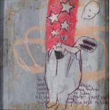 Sam BASSETT (British b. 1982) Emerging Stars, Mixed media on paper, inscribed, 4.75" x 4.75" (12cm x