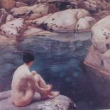 Harold KNIGHT (British 1874-1961) The Bathing Pool, Coloured print, 12" x 12" (30cm x 30cm)
