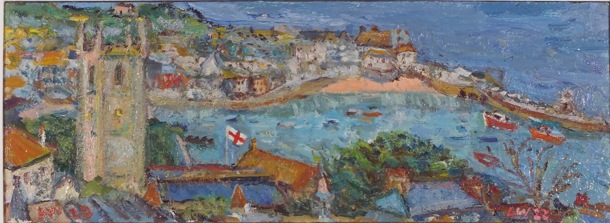 Linda WEIR (British b. 1949) Little St Ives September 22, Oil on board, Signed with initials and