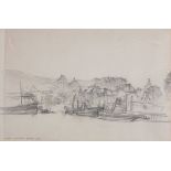 Frank Lewis EMANUEL (British 1866-1948) The Harbour Dieppe, Pencil drawing, Signed and dated 1929