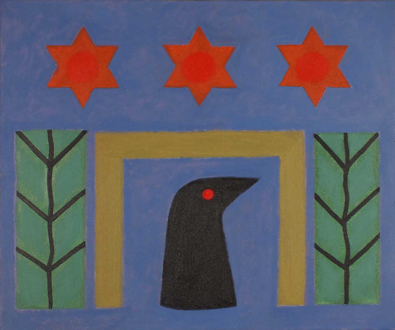 Peter FOX (British b. 1952) Untitled Abstract - Blue with Red Stars, - Image 3 of 4