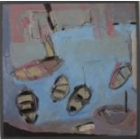 Anna ROWE (British 20th / 21st Century) Boats in Harbour