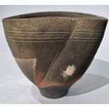 ƚ Robin WELCH (British 1936-2019) Stoneware Footed vessel with an abststract design, Signed with