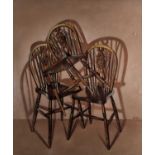 David GAINFORD (British b. 1941) Three Chairs, Oil on canvas, Signed lower right, 49" x 41.5" (124cm