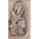 ƚ Reginald James LLOYD (British 1926-2020) Lovers, Pencil and crayon drawing, Signed with initials