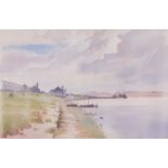 ƚ Stephen WILD (British b. 1955) Port Stanley, Falklands, Colour print, dated 1982, 11.25" x 17.