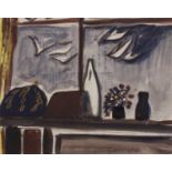 ƚ Tony O'MALLEY (Irish 1913-2003) The Windowsill, Gouache on paper, Signed with initials and dated