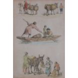 William Henry PYNE (British 1769-1843) The working donkey, Colour print, bears printed signature