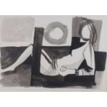 ƚ Reginald James LLOYD (British 1926-2020) Reclining Woman, Ink wash on paper, Signed and dated '