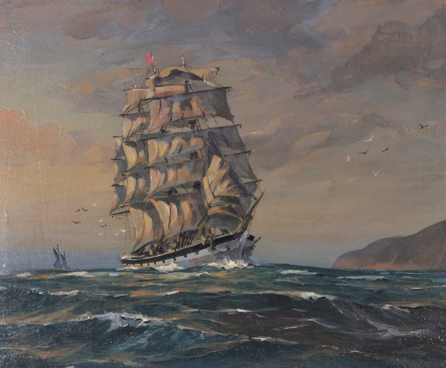 Desmond V.C. JOHNSON (British 1922-2022) A Galleon Sailing off the Coast - Image 13 of 16