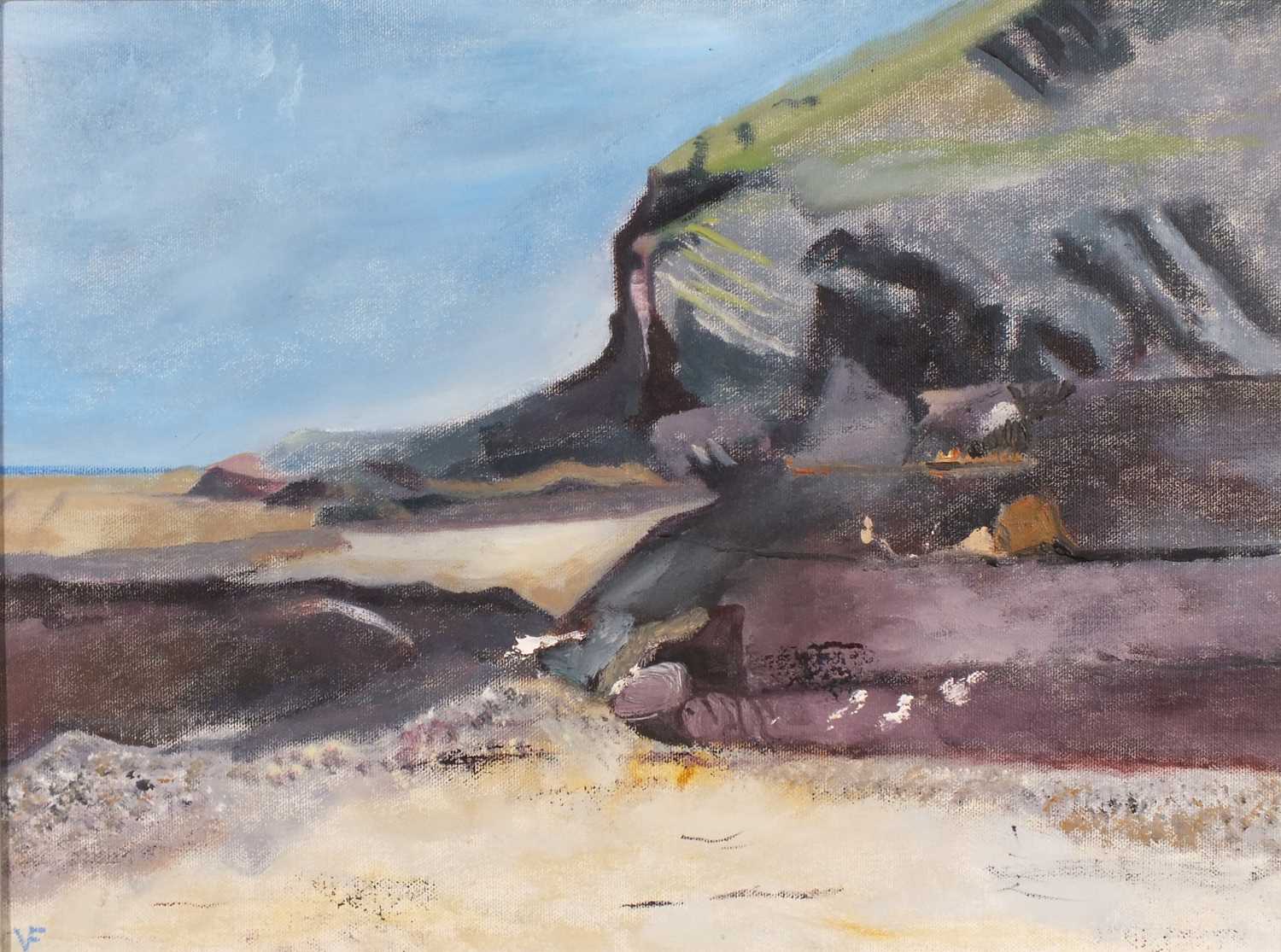 Virginia FITZROY (British b. 1954) Greenaway Bay, Cornwall, Rock, Oil on canvas, Signed with - Image 10 of 12